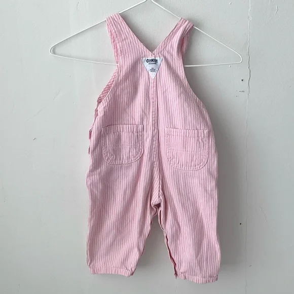 SOLD                                   80s pink pinstriped Oshkosh baby overalls - Picture 2 of 9